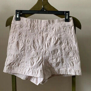 Urban Outfitters Kimchi Blue High Waist Embroidered Cream Shorts Size 6